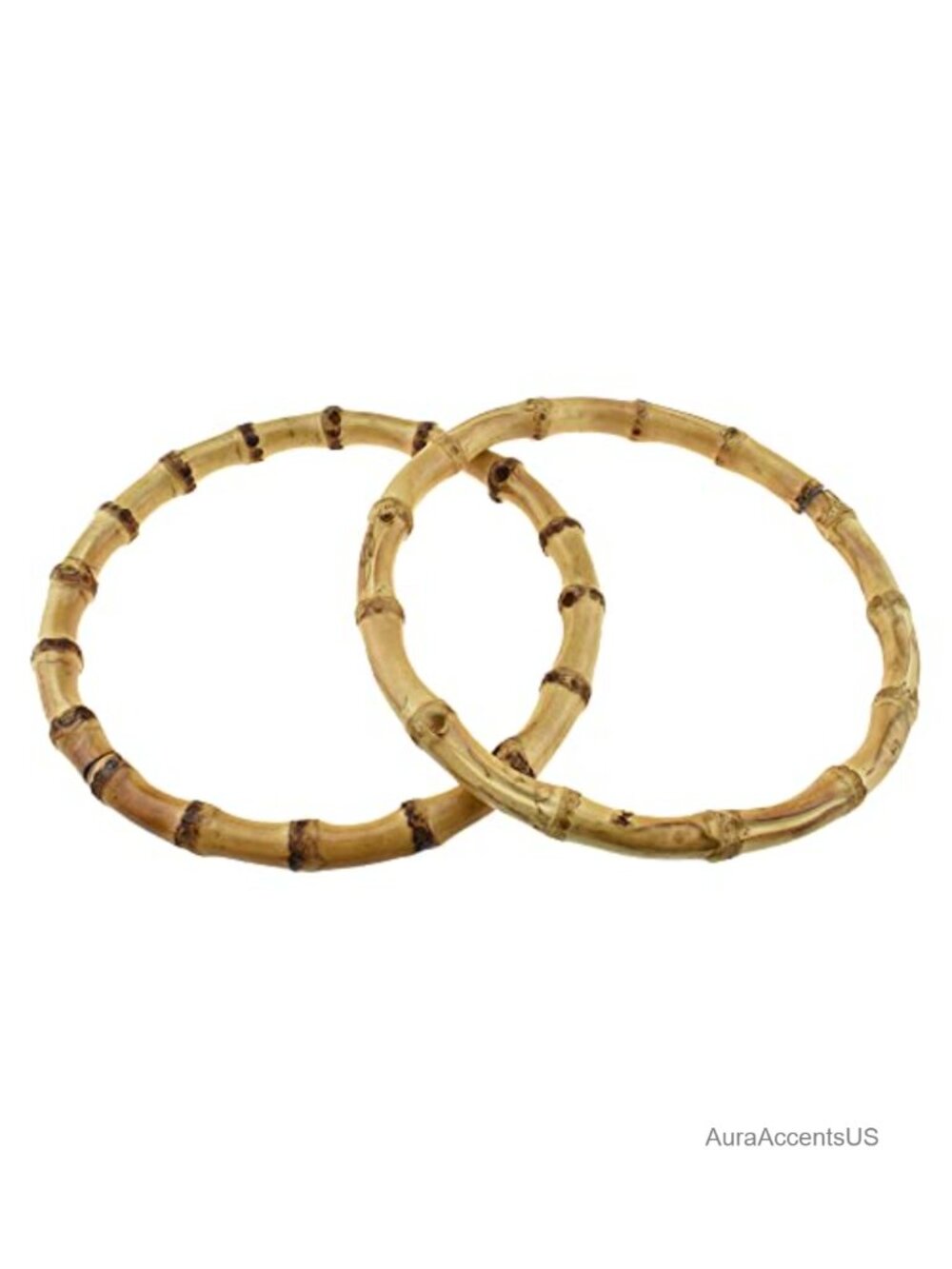 Bamboo Purse Handle Round Wooden Rings 5.5in DIY Bag Making 2PCS
